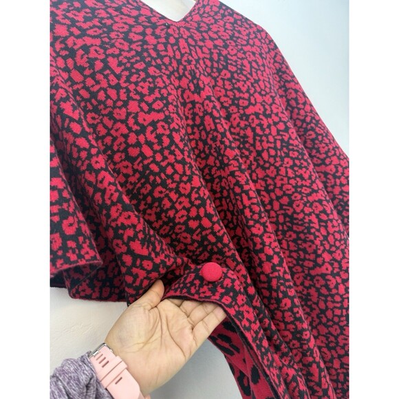 NWT Chicos Women Cardigan Sz  S/M Button Closure In Side Print Leopard Red - Picture 6 of 13